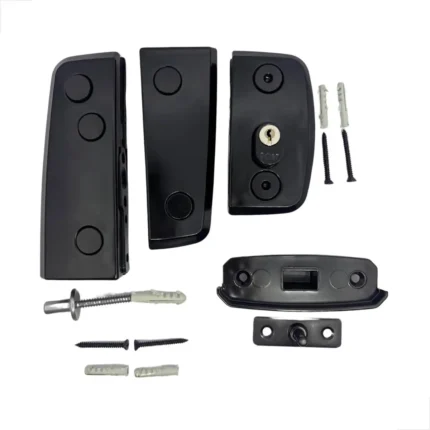Kit 01 Porta Simples Pivotante Vidro/Alvenaria