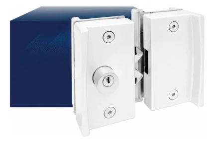 Kit 09 Fechadura para Porta Vidro/Vidro Linha Slim Branco